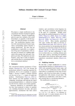 Softmax Attention with Constant Cost per Token