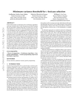 Minimum variance threshold for epsilon-lexicase selection