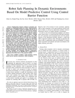 Robot Safe Planning In Dynamic Environments Based On Model Predictive
  Control Using Control Barrier Function