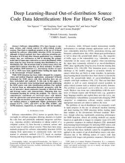 Deep Learning-Based Out-of-distribution Source Code Data Identification:
  How Far Have We Gone?