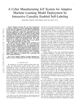 A Cyber Manufacturing IoT System for Adaptive Machine Learning Model
  Deployment by Interactive Causality Enabled Self-Labeling