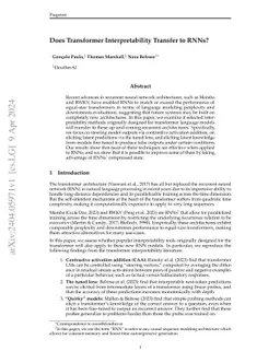 Does Transformer Interpretability Transfer to RNNs?