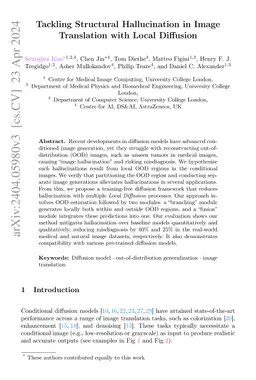 Tackling Structural Hallucination in Image Translation with Local
  Diffusion