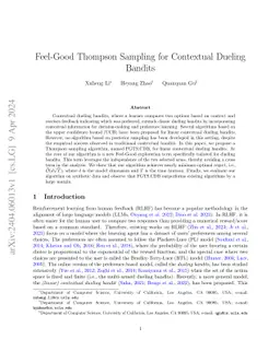 Feel-Good Thompson Sampling for Contextual Dueling Bandits