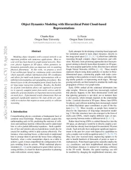 Object Dynamics Modeling with Hierarchical Point Cloud-based
  Representations