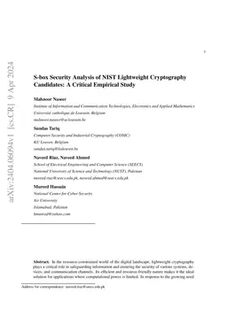 A Quantitative Security Analysis of S-boxes in the NIST Lightweight Cryptography Finalists
