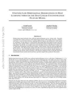 Unifying Low Dimensional Observations in Deep Learning Through the Deep Linear Unconstrained Feature Model