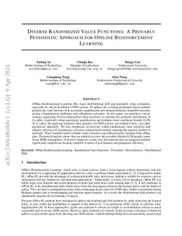 Diverse Randomized Value Functions: A Provably Pessimistic Approach for
  Offline Reinforcement Learning