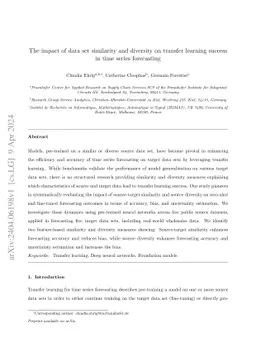 The impact of data set similarity and diversity on transfer learning
  success in time series forecasting