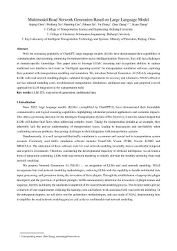 Multimodal Road Network Generation Based on Large Language Model