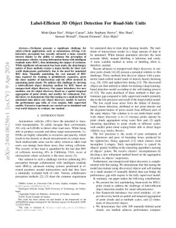 Label-Efficient 3D Object Detection For Road-Side Units