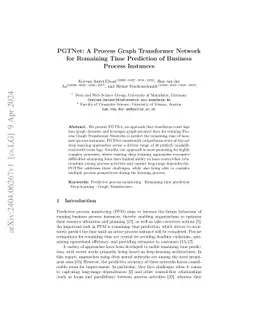 PGTNet: A Process Graph Transformer Network for Remaining Time
  Prediction of Business Process Instances
