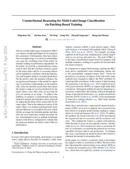 Counterfactual Reasoning for Multi-Label Image Classification via
  Patching-Based Training