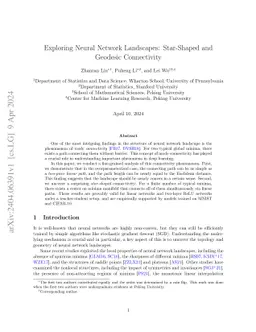 Exploring Neural Network Landscapes: Star-Shaped and Geodesic
  Connectivity