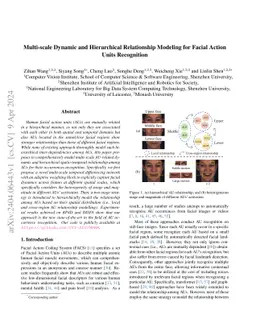Multi-scale Dynamic and Hierarchical Relationship Modeling for Facial
  Action Units Recognition