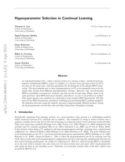 Hyperparameter Selection in Continual Learning