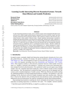 Learning Locally Interacting Discrete Dynamical Systems: Towards
  Data-Efficient and Scalable Prediction