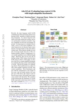 Ada-LEval: Evaluating long-context LLMs with length-adaptable benchmarks