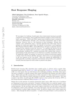 Best Response Shaping