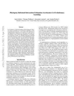 Phylogeny-Informed Interaction Estimation Accelerates Co-Evolutionary
  Learning
