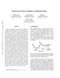 Deep Generative Data Assimilation in Multimodal Setting