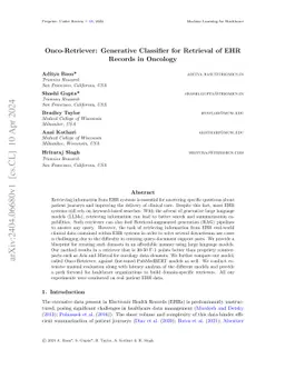 Onco-Retriever: Generative Classifier for Retrieval of EHR Records in
  Oncology