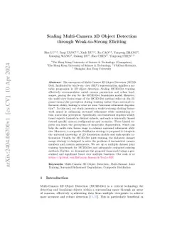 Scaling Multi-Camera 3D Object Detection through Weak-to-Strong
  Eliciting