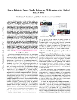 Sparse Points to Dense Clouds: Enhancing 3D Detection with Limited LiDAR
  Data