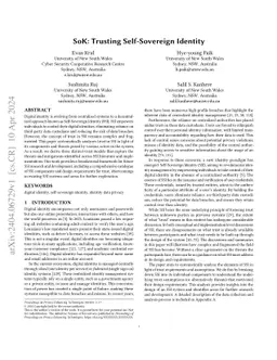 SoK: Trusting Self-Sovereign Identity