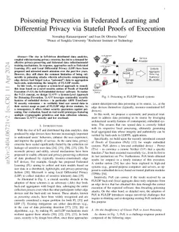 Poisoning Prevention in Federated Learning and Differential Privacy via Stateful Proofs of Execution