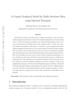 A Copula Graphical Model for Multi-Attribute Data using Optimal
  Transport