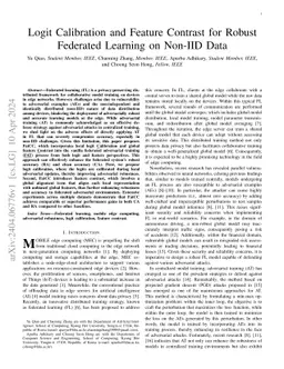 Logit Calibration and Feature Contrast for Robust Federated Learning on
  Non-IID Data