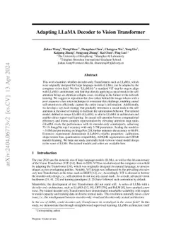 Adapting LLaMA Decoder to Vision Transformer