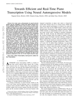 Towards Efficient and Real-Time Piano Transcription Using Neural
  Autoregressive Models