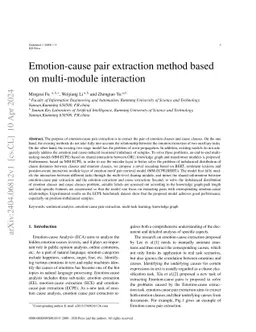 Emotion-cause pair extraction method based on multi-granularity
  information and multi-module interaction