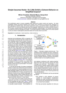 Simpler becomes Harder: Do LLMs Exhibit a Coherent Behavior on
  Simplified Corpora?