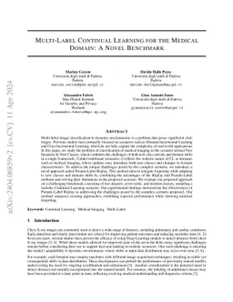 Multi-Label Continual Learning for the Medical Domain: A Novel Benchmark