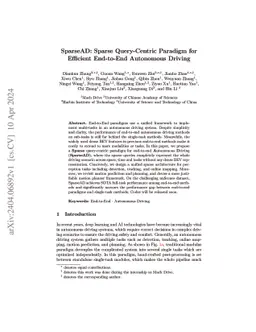 SparseAD: Sparse Query-Centric Paradigm for Efficient End-to-End
  Autonomous Driving