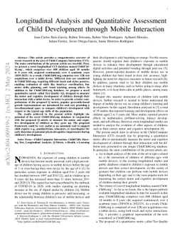 Longitudinal Analysis and Quantitative Assessment of Child Development
  through Mobile Interaction