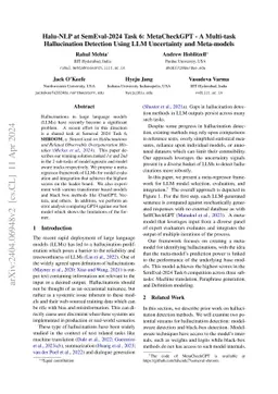 MetaCheckGPT -- A Multi-task Hallucination Detector Using LLM
  Uncertainty and Meta-models