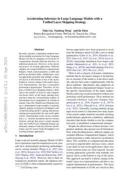 Accelerating Inference in Large Language Models with a Unified Layer
  Skipping Strategy