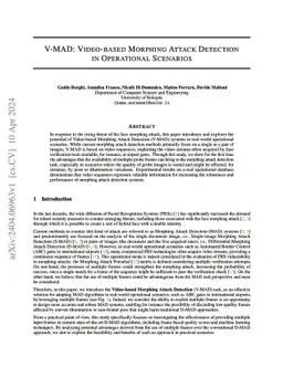 V-MAD: Video-based Morphing Attack Detection in Operational Scenarios