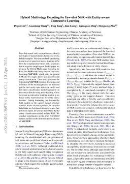 Hybrid Multi-stage Decoding for Few-shot NER with Entity-aware Contrastive Learning