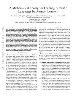 A Mathematical Theory for Learning Semantic Languages by Abstract
  Learners