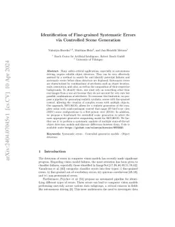Identification of Fine-grained Systematic Errors via Controlled Scene
  Generation
