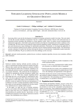 Towards Learning Stochastic Population Models by Gradient Descent