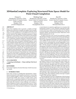 3DMambaComplete: Exploring Structured State Space Model for Point Cloud
  Completion