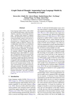 Graph Chain-of-Thought: Augmenting Large Language Models by Reasoning on
  Graphs