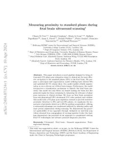 Measuring proximity to standard planes during fetal brain ultrasound
  scanning