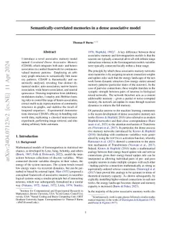 Semantically-correlated memories in a dense associative model